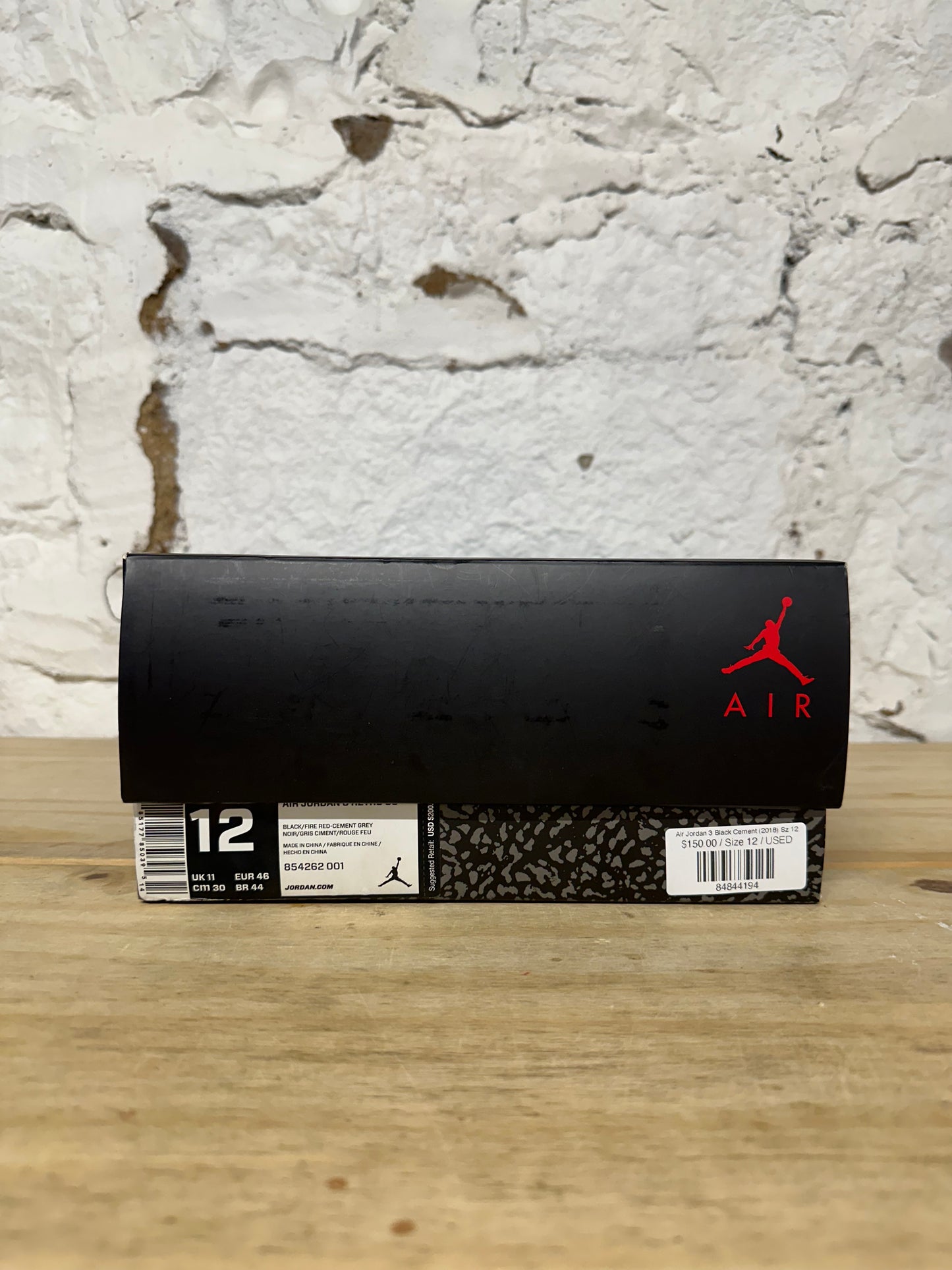 Air Jordan 3 Black Cement (2018) Sz 12