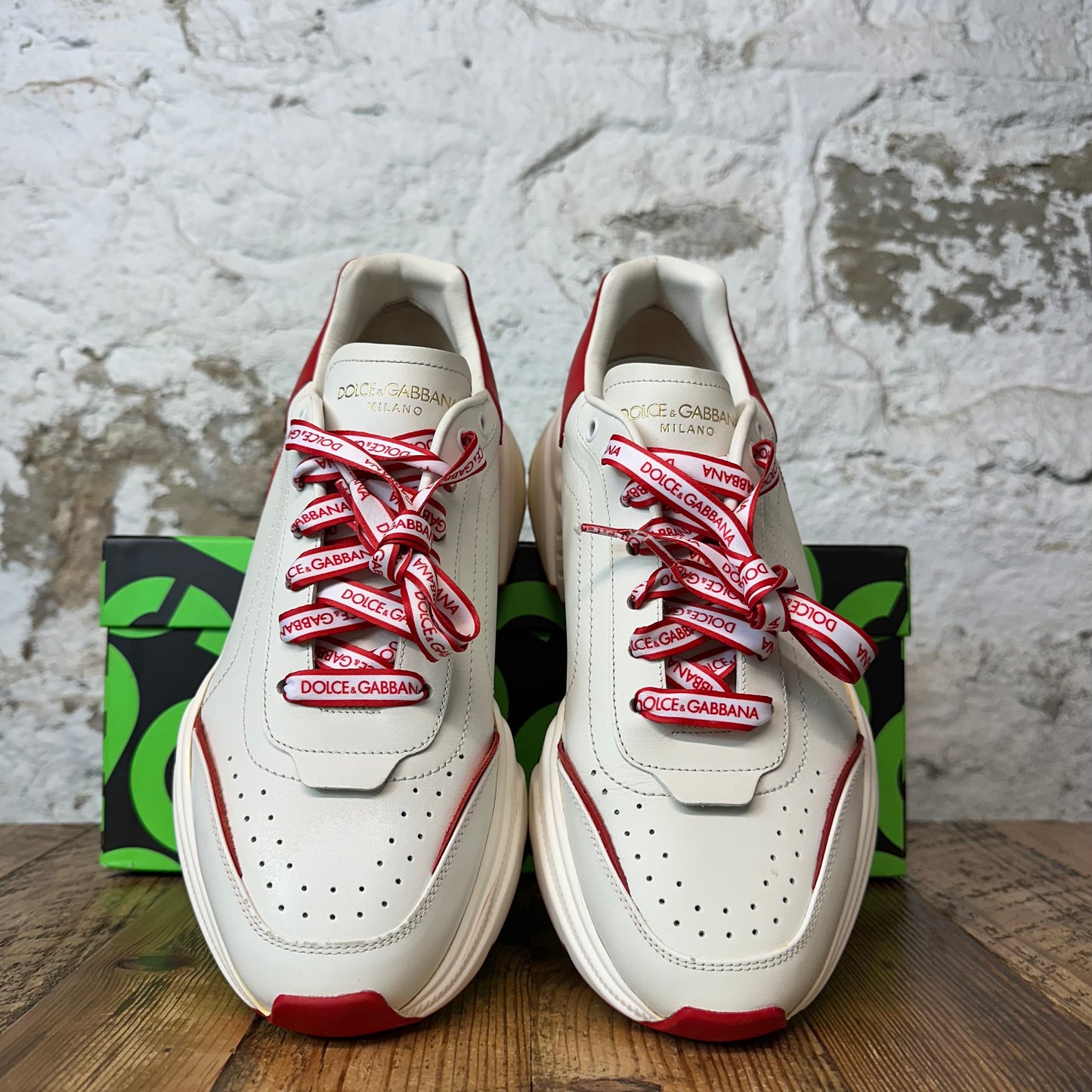 Dolce Gabbana White Red Daymaster Sneaker Sz 9