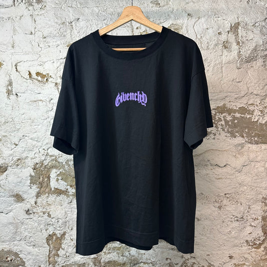 Givenchy Purple Spellout T-shirt Black Sz XL