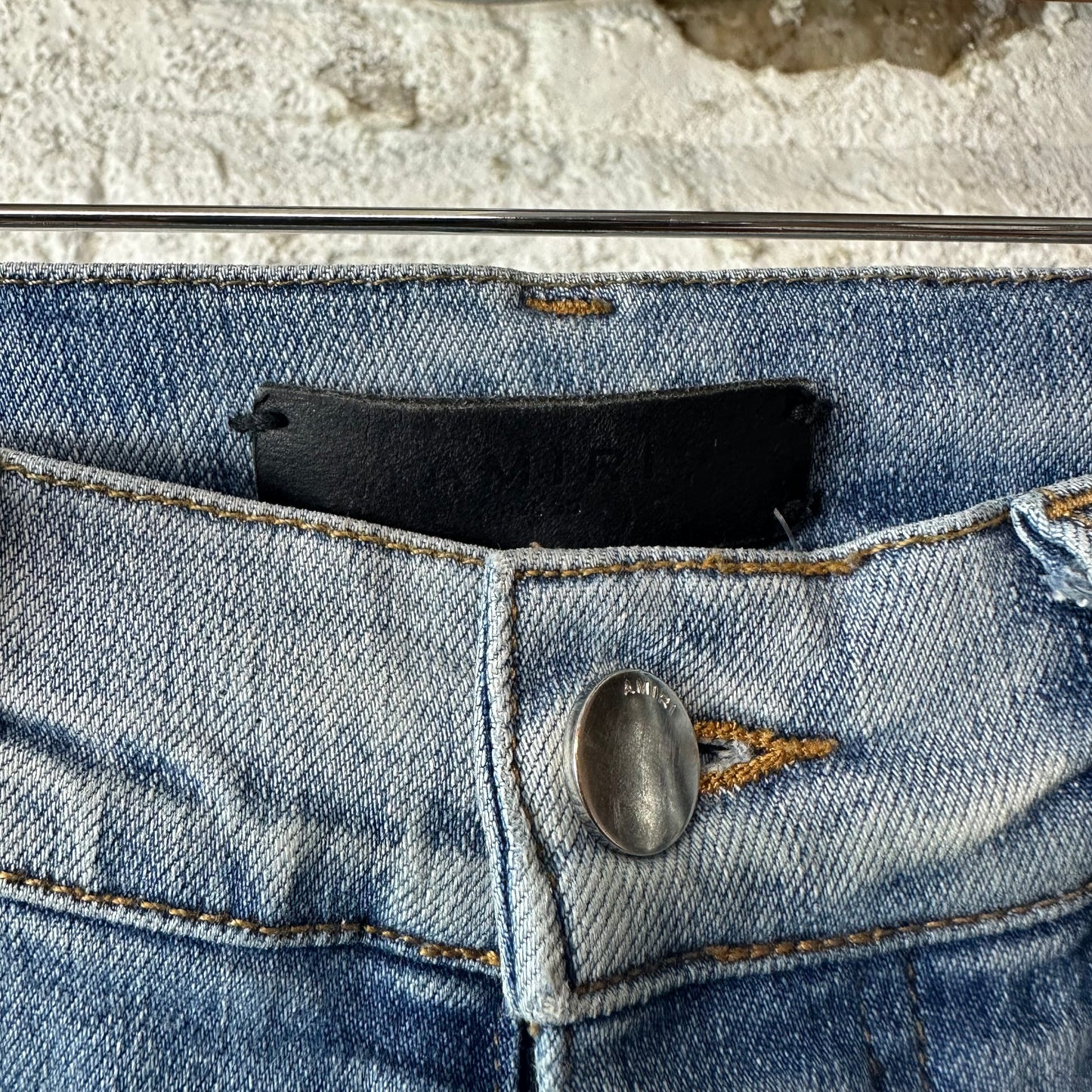 Amiri Multicolor Paisley Blue Denim Jeans Sz 30