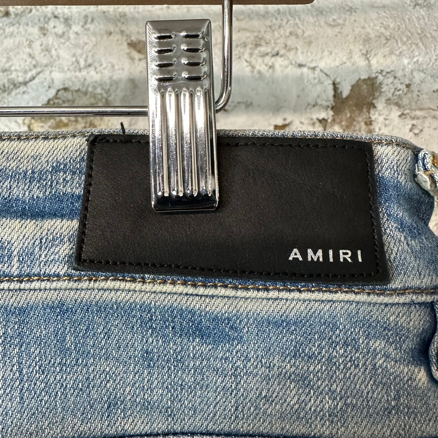 Amiri Black Brown Paisley Flame Blue Denim Jeans Sz 32