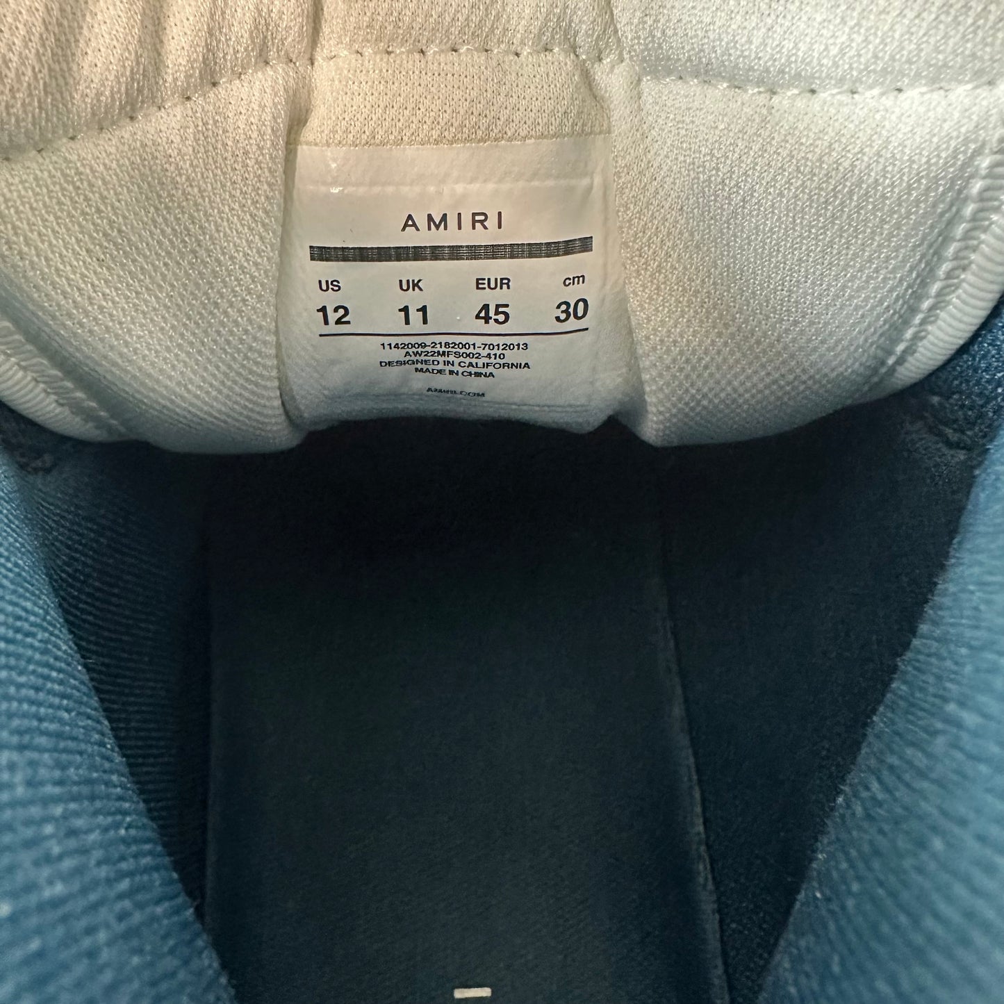 Amiri Black Skeleton Blue White High Sneaker Sz 12 (45)