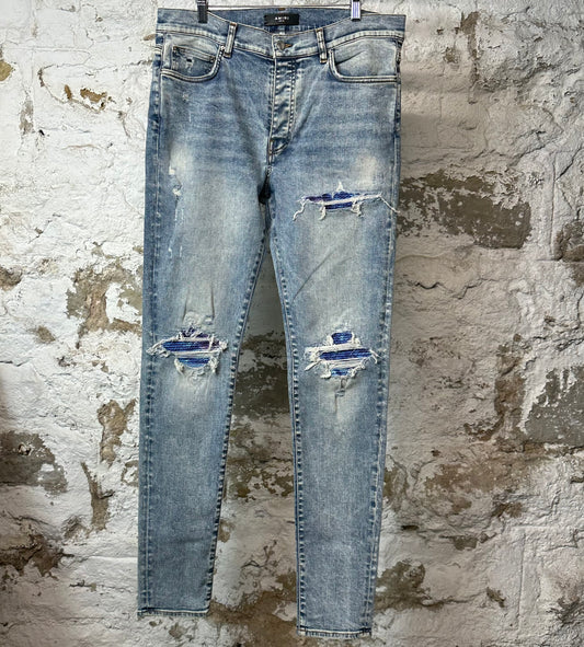 Amiri MX1 Tie Dye Washed Blue Denim Jeans Sz 36