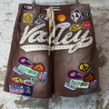 Vale Patched 1980's Brown Jean Shorts Sz 32