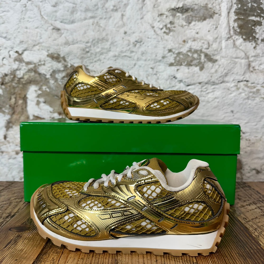 Bottega Veneta Gold White Orbit Sneaker Sz 5 (37)