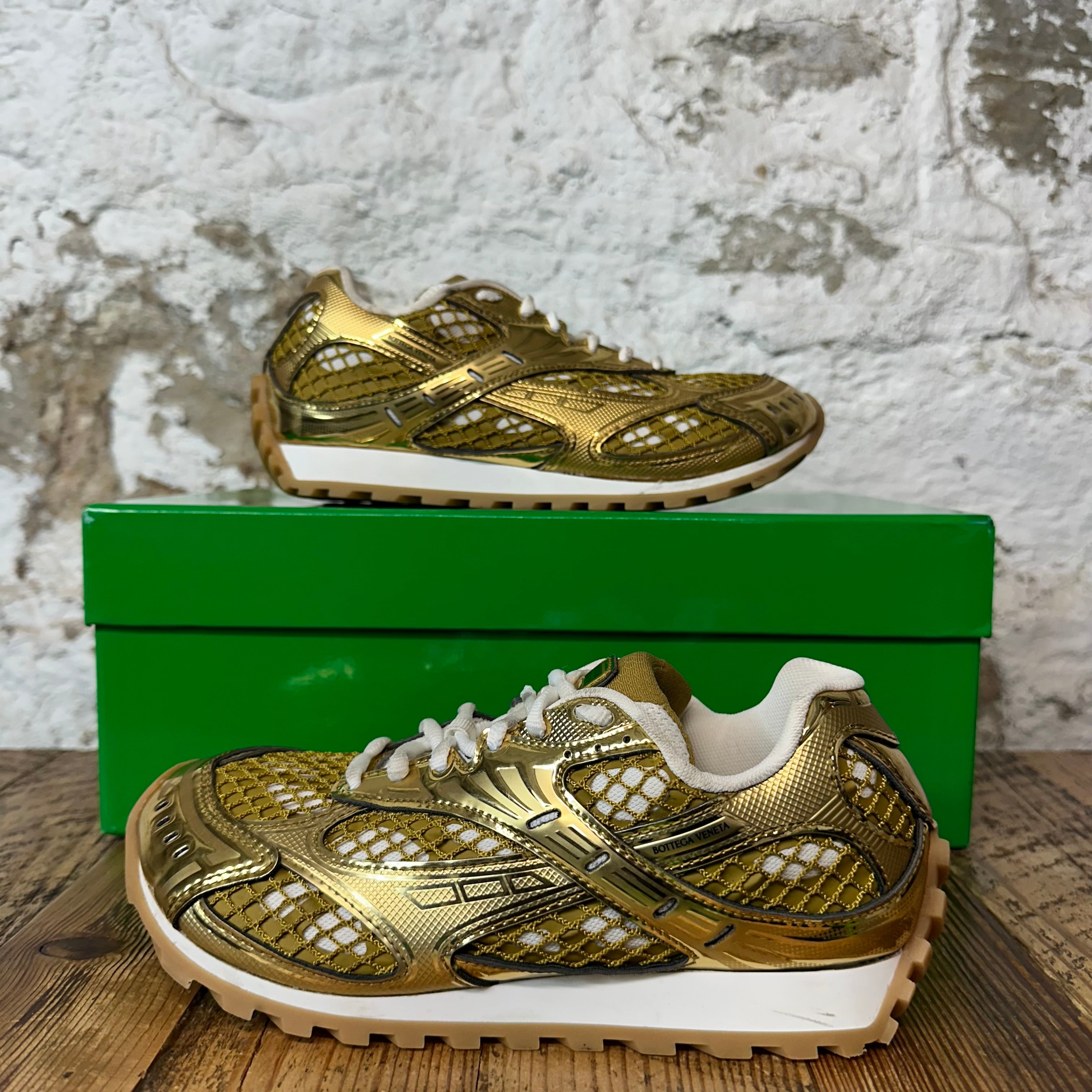 Bottega Veneta Gold White Orbit Sneaker Sz 5 (37)
