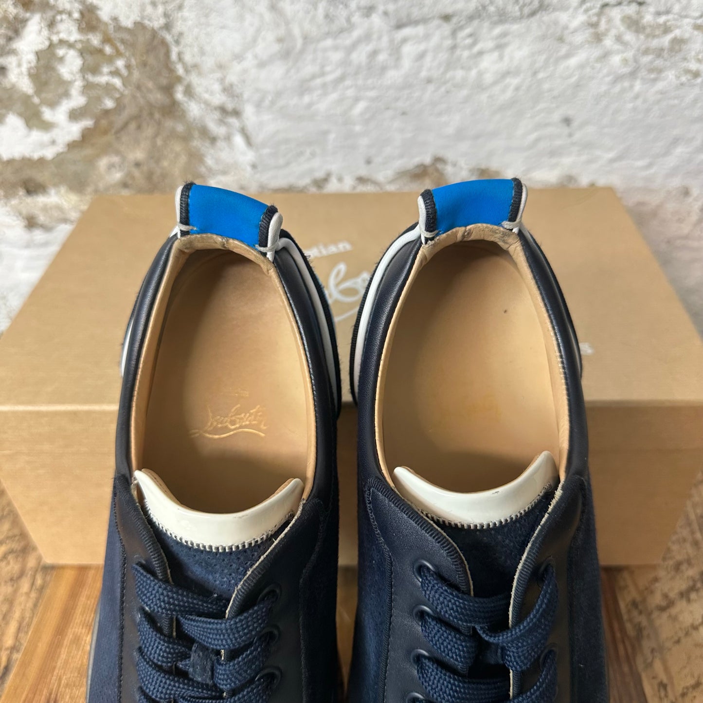 Christian Louboutin Navy Blue Spike Sneaker Sz 9 (42)
