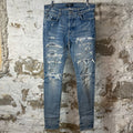 Amiri MX1 Blue Tie Dye Blue Denim Jeans Sz 32