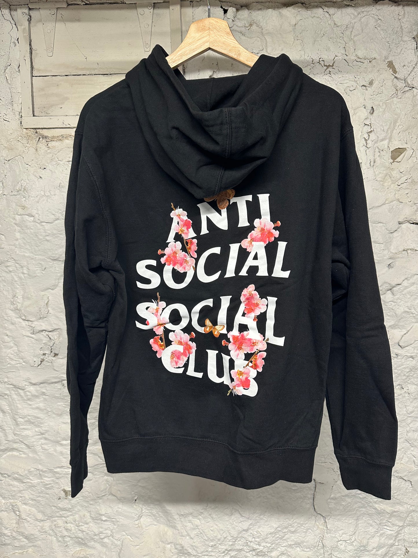 ASSC Flowers White Black Hoodie Sz S