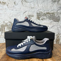 Prada Americas Cup Navy Rubber Grey Sneaker Sz 10 (43)
