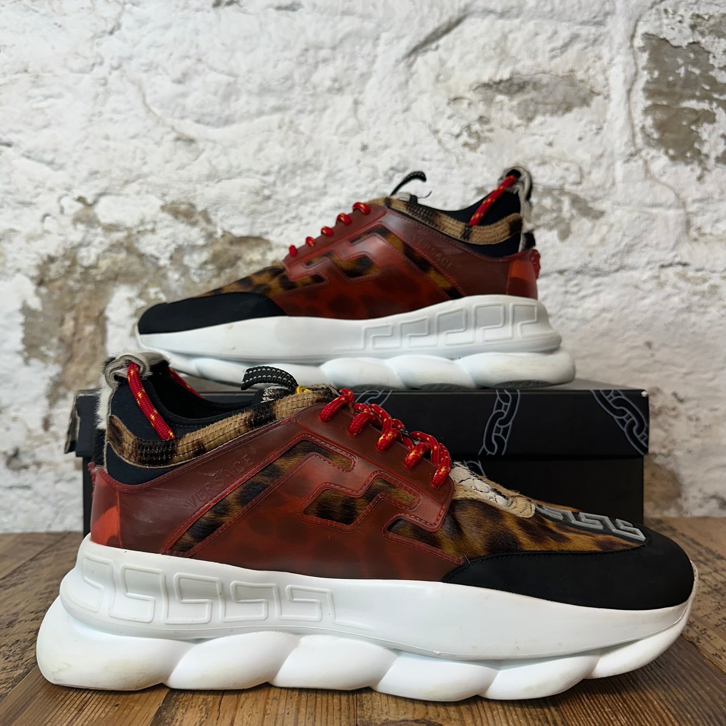 Versace Chain Reaction Wild Black White Sneaker Sz 9 (42)
