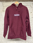 Supreme Burgundy Box Logo Hoodie Sz M