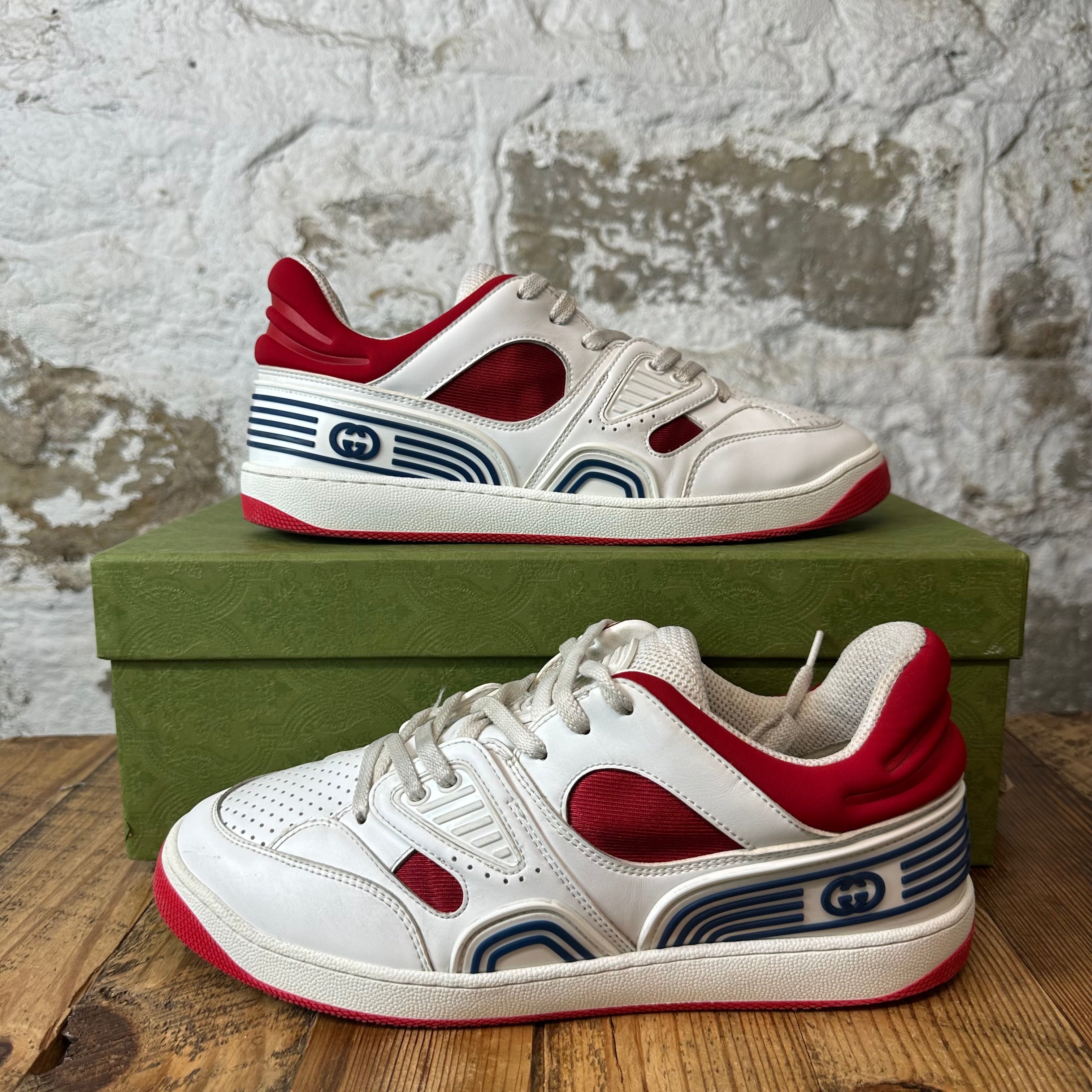 Gucci White Demetra Red Basket Sneaker Sz 8