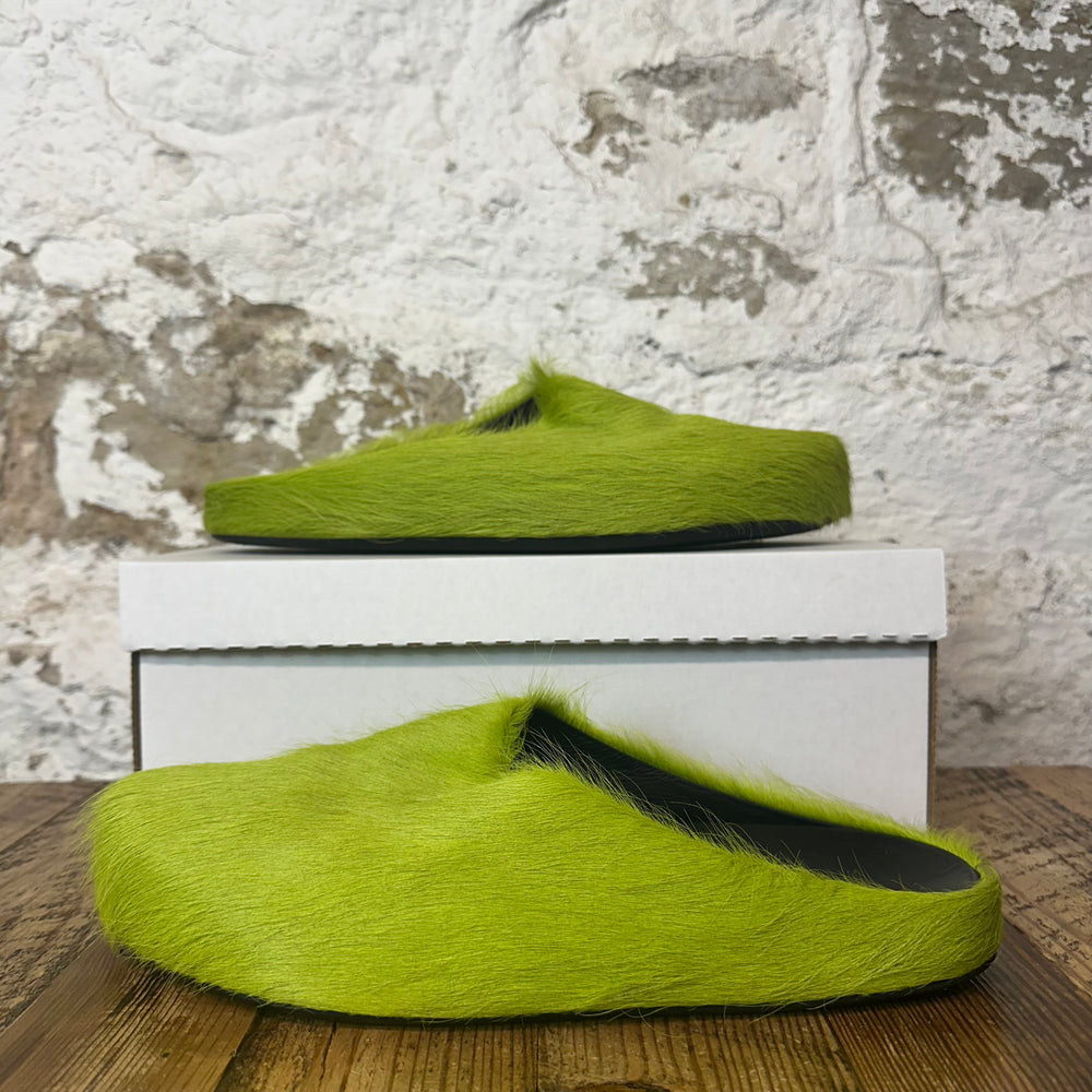 Marni Fussbett Sabot Lime Green Fur Slide Sz 13 (46)
