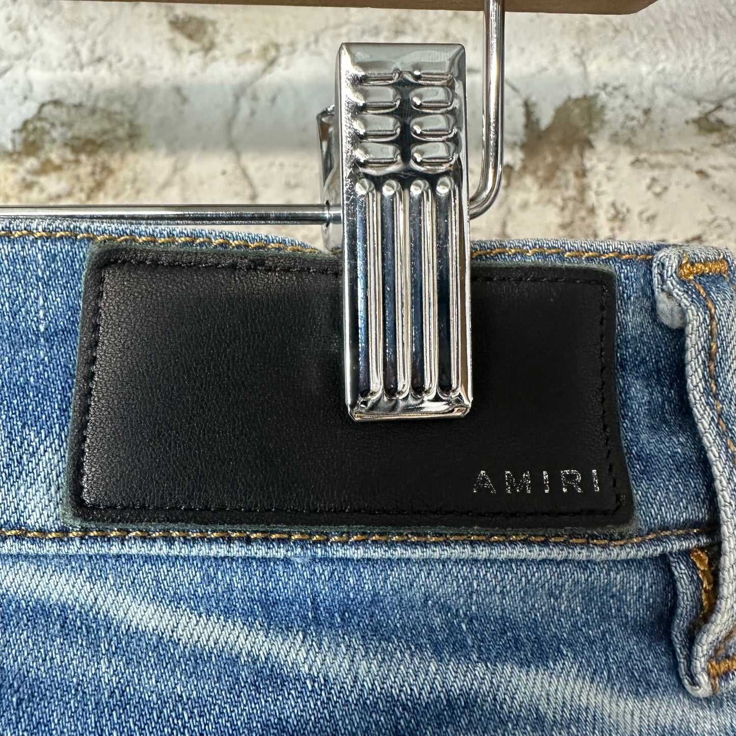 Amiri MX1 Sky Blue Cream Blue Denim Jeans Sz 30