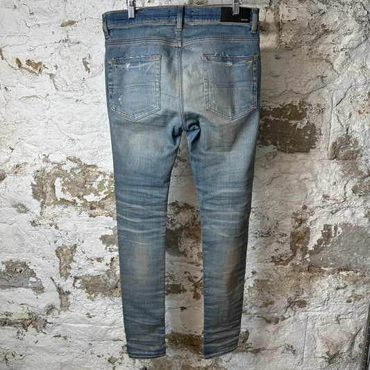 Amiri Distressed Plain Blue Denim Jeans Sz 31
