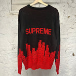 Supreme New York Knit Crewneck Black Red Sz L