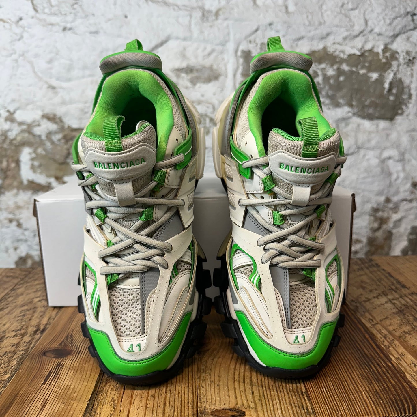 Balenciaga Track Runner Green White Grey Sneaker Sz 8 (41)