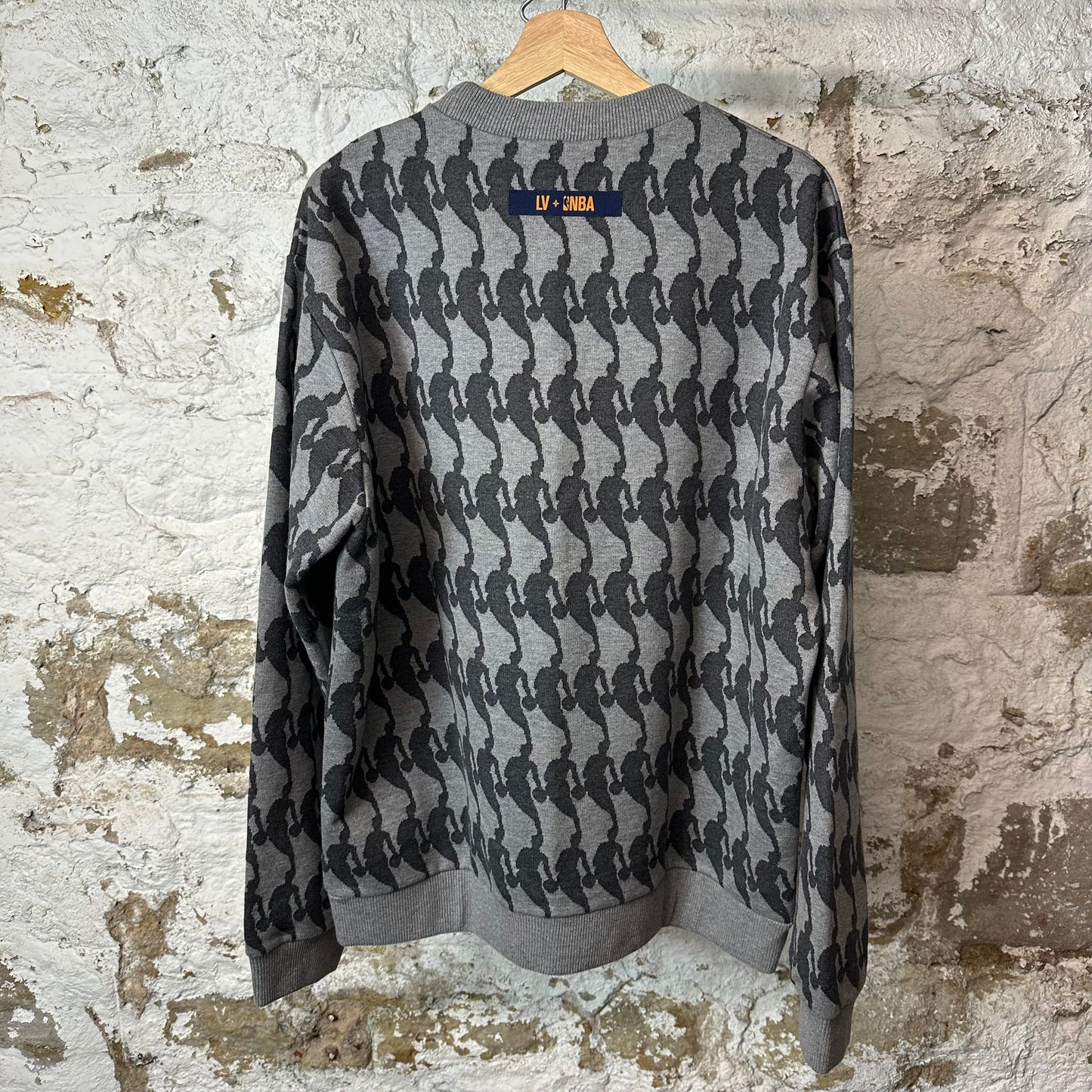 Louis Vuitton NBA Player Jacquard Grey Sweater Sz XL