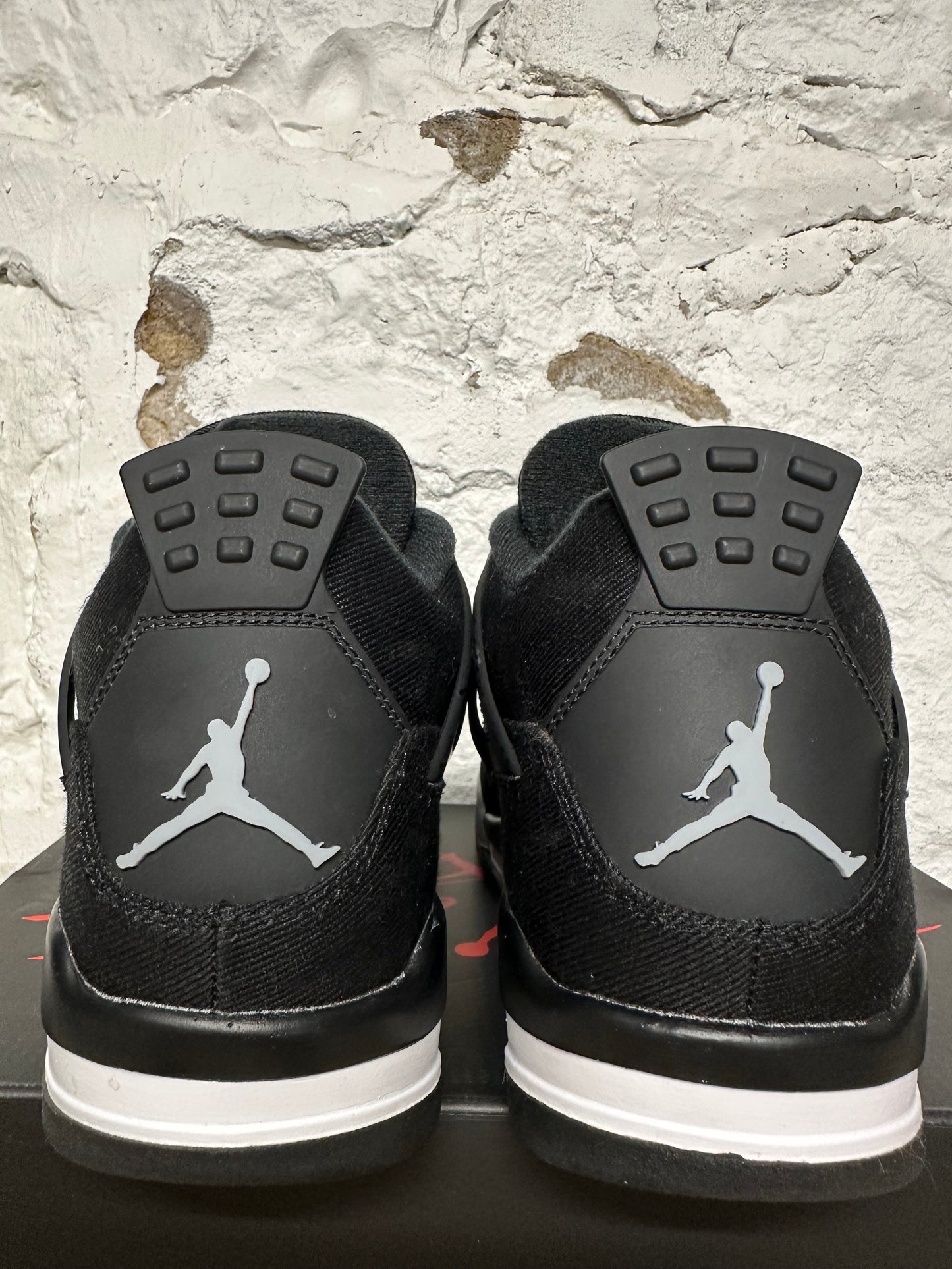 Air Jordan 4 Black Canvas Sz 9