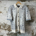 Amiri White Blue Bandana Print Button Up Shirt Sz M