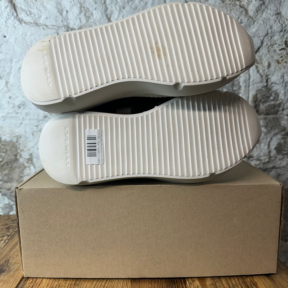 Rick Owens Jumbo Lace Abstract Terra Milk Sneaker Sz 12 (45)
