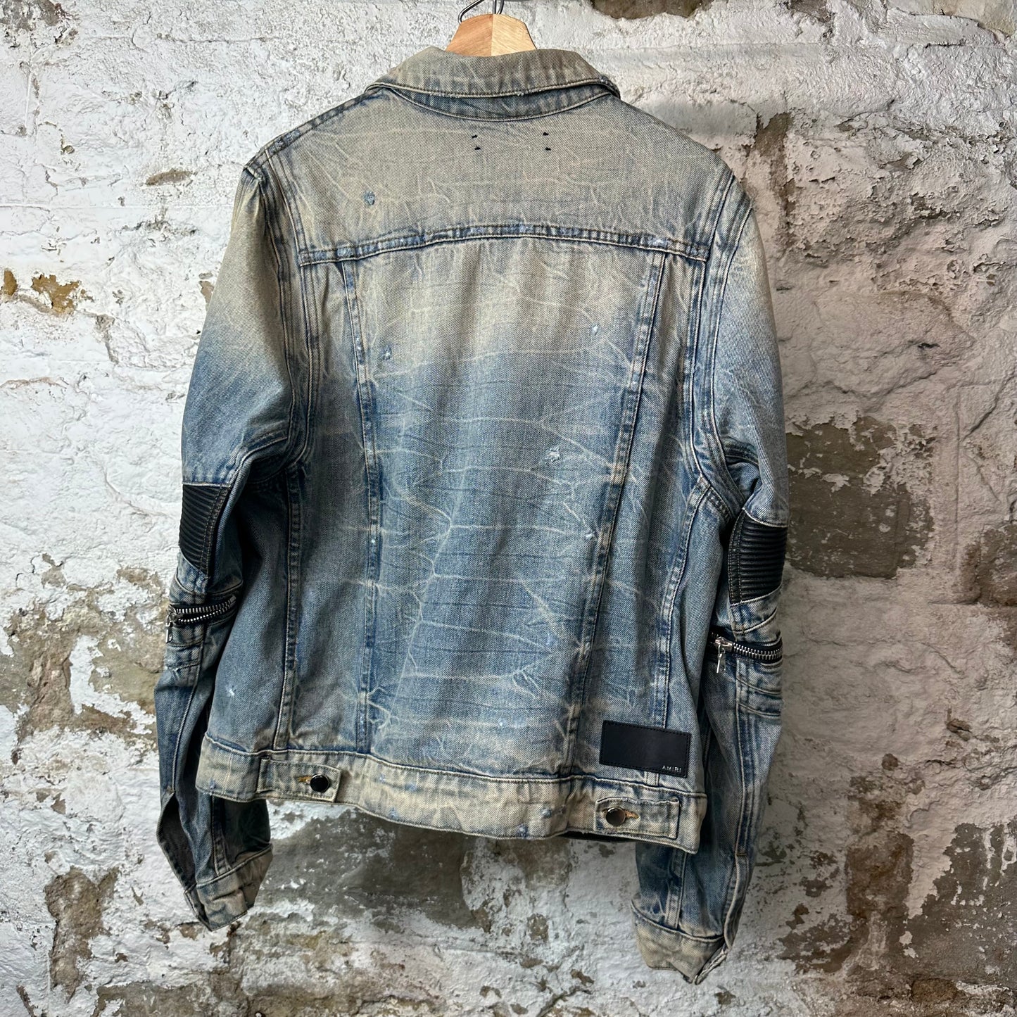 Amiri MX2 Black Patch Denim Trucker Jacket Sz L