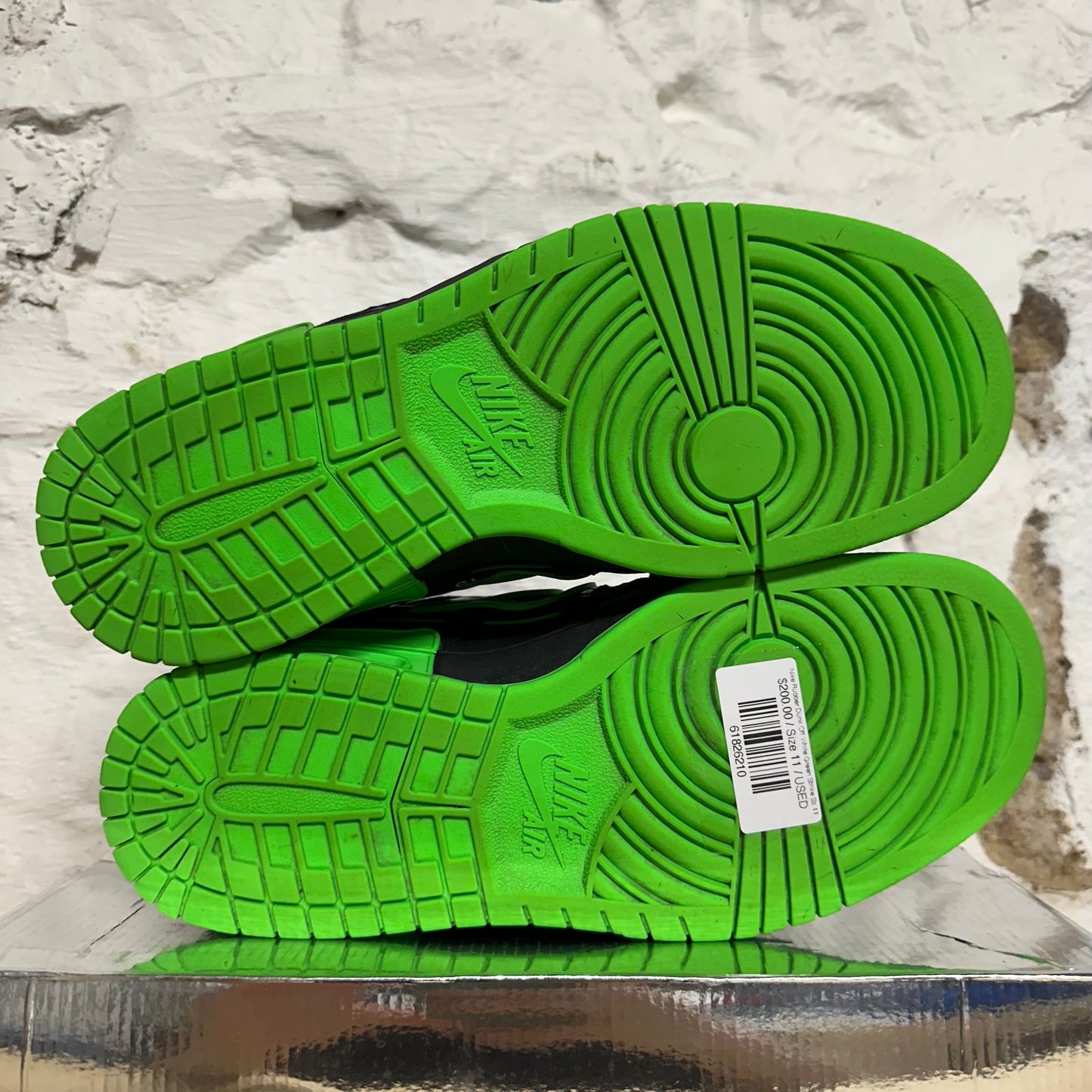 Nike Air Rubber Dunk Off-White Green Strike Sz 11