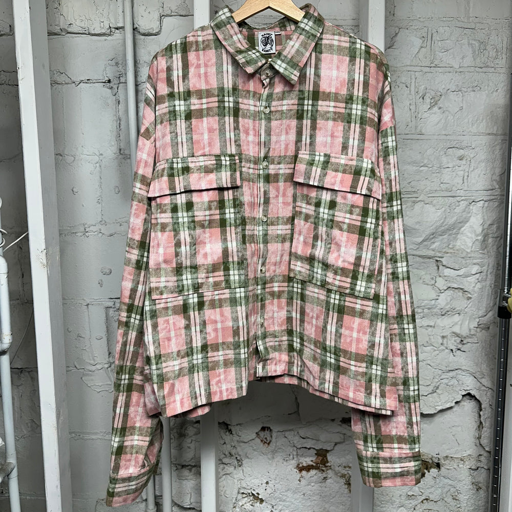 Saint Vanity Pink Green Flannel Sz 2XL DS