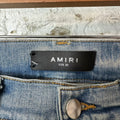 Amiri Knee Hole Plain Blue Denim Jeans Sz 30