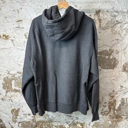 Supreme Red Box Logo Dark Grey Hoodie Sz M