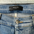 Amiri Plain Blue Distressed Denim Jeans Sz 32