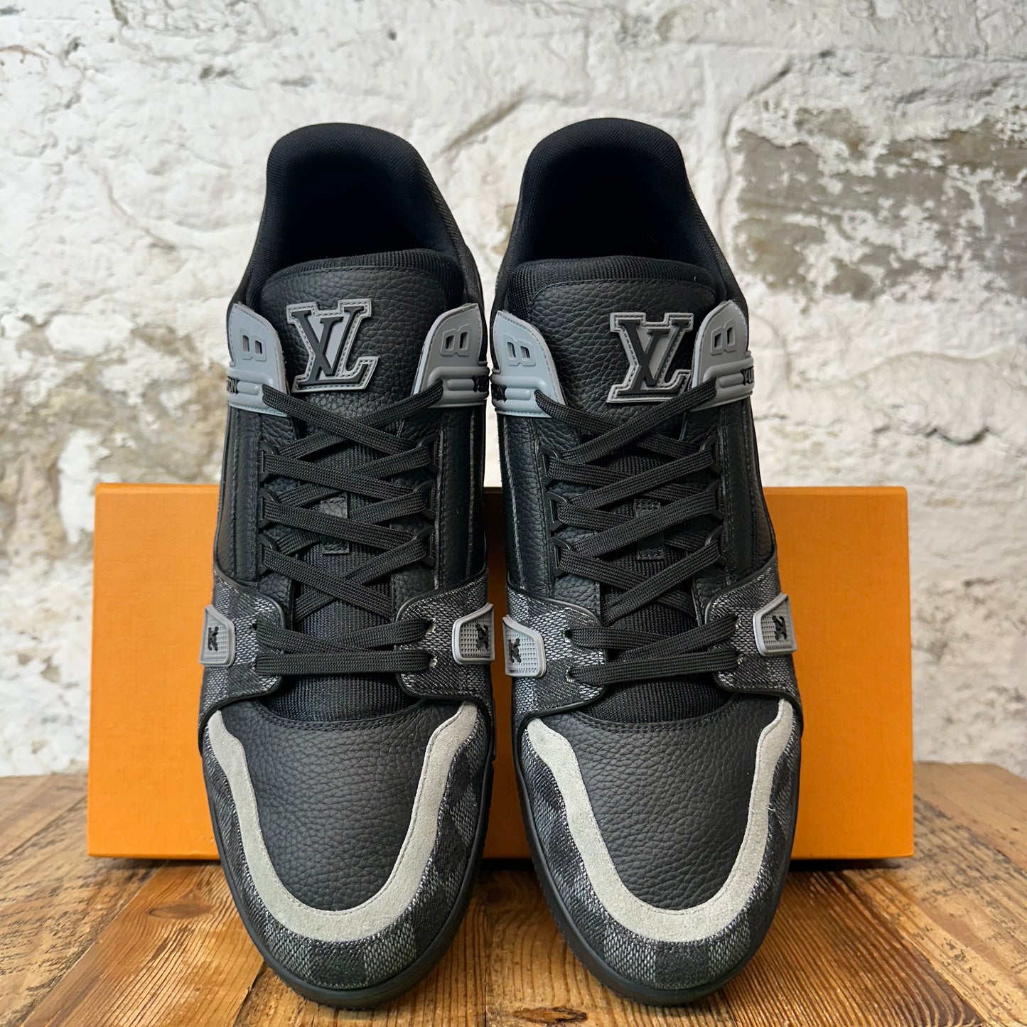 Louis Vuitton Graphite Damier Black Trainer Sneaker Sz 14.5 (13LV)