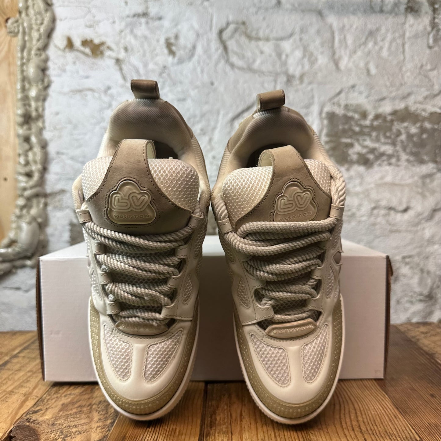 Louis Vuitton Biege Cream Skate Sneaker Sz 5.5 (4LV)