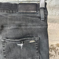 Amiri MX1 Black Suede Gray Denim Jeans Sz 32