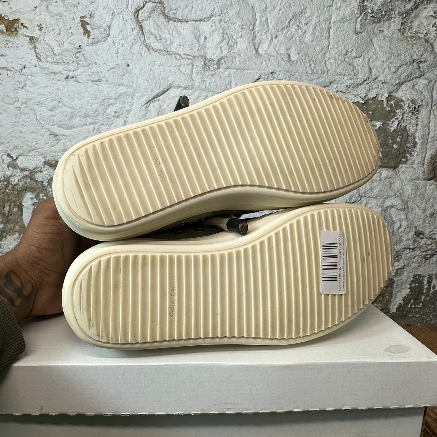 Rick Owens Jumbo Lace Dinge Milk Sneaker Sz 9 (42)