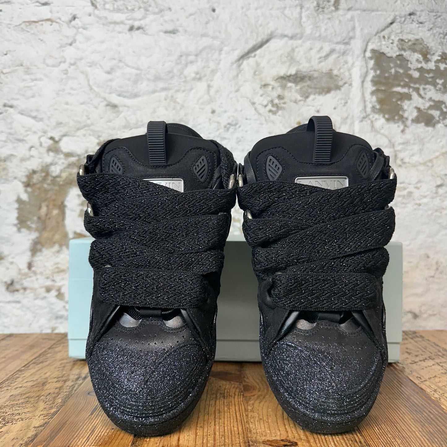 Lanvin Curb Triple Black Glitter Sneaker