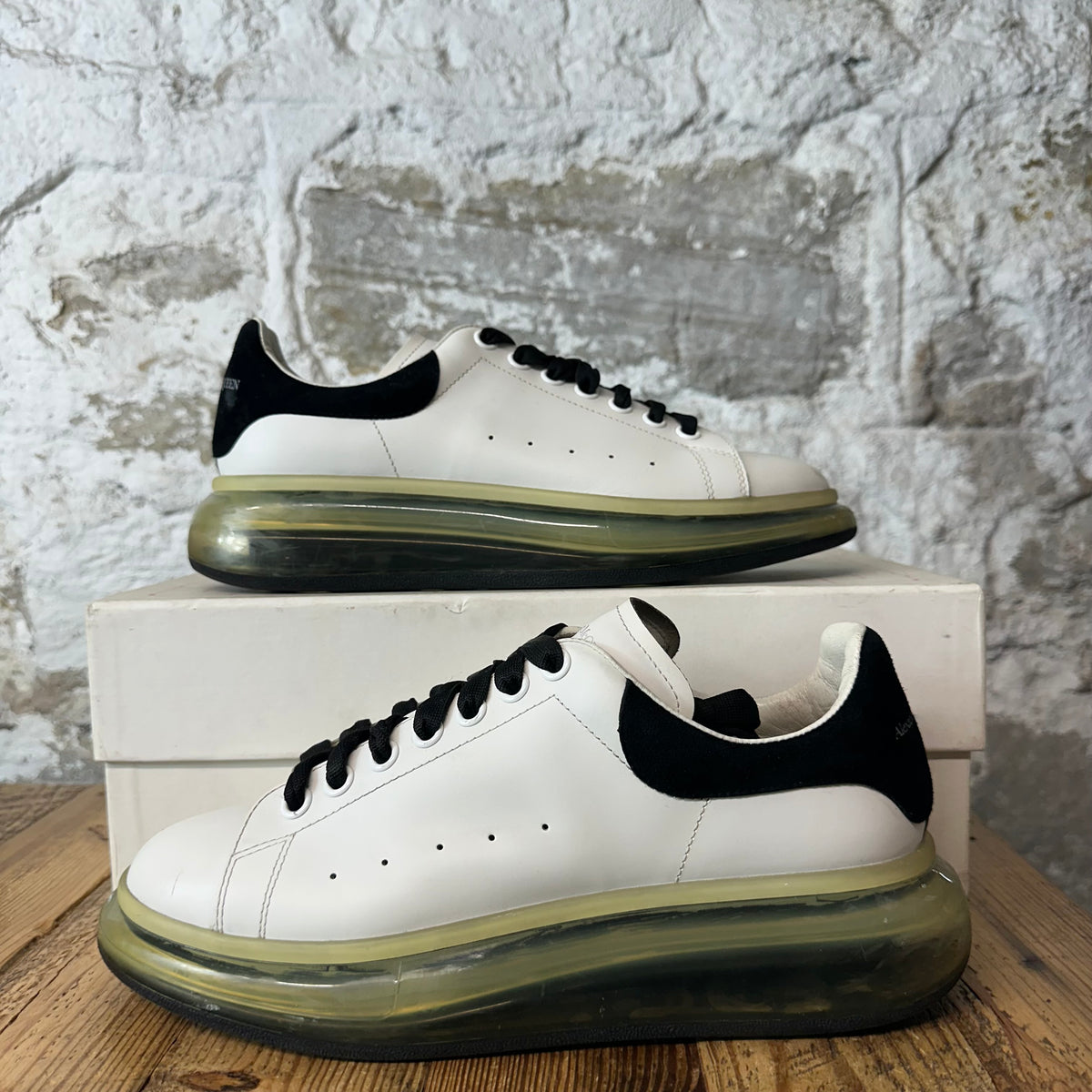 Alexander McQueen Black Tab White Clear Sole Sneaker Sz 9 (42)