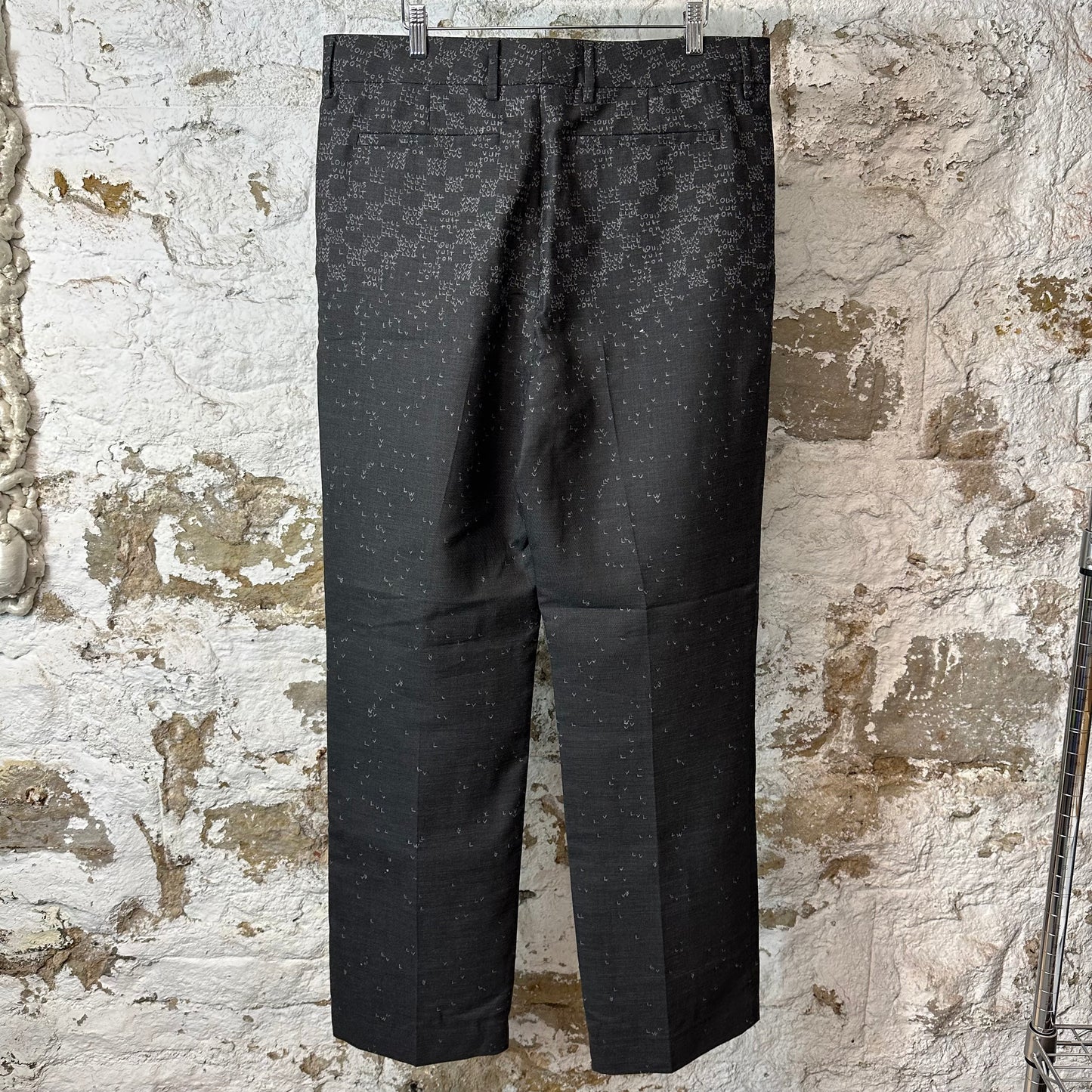 Louis Vuitton White Spread Grey Trousers Sz 36