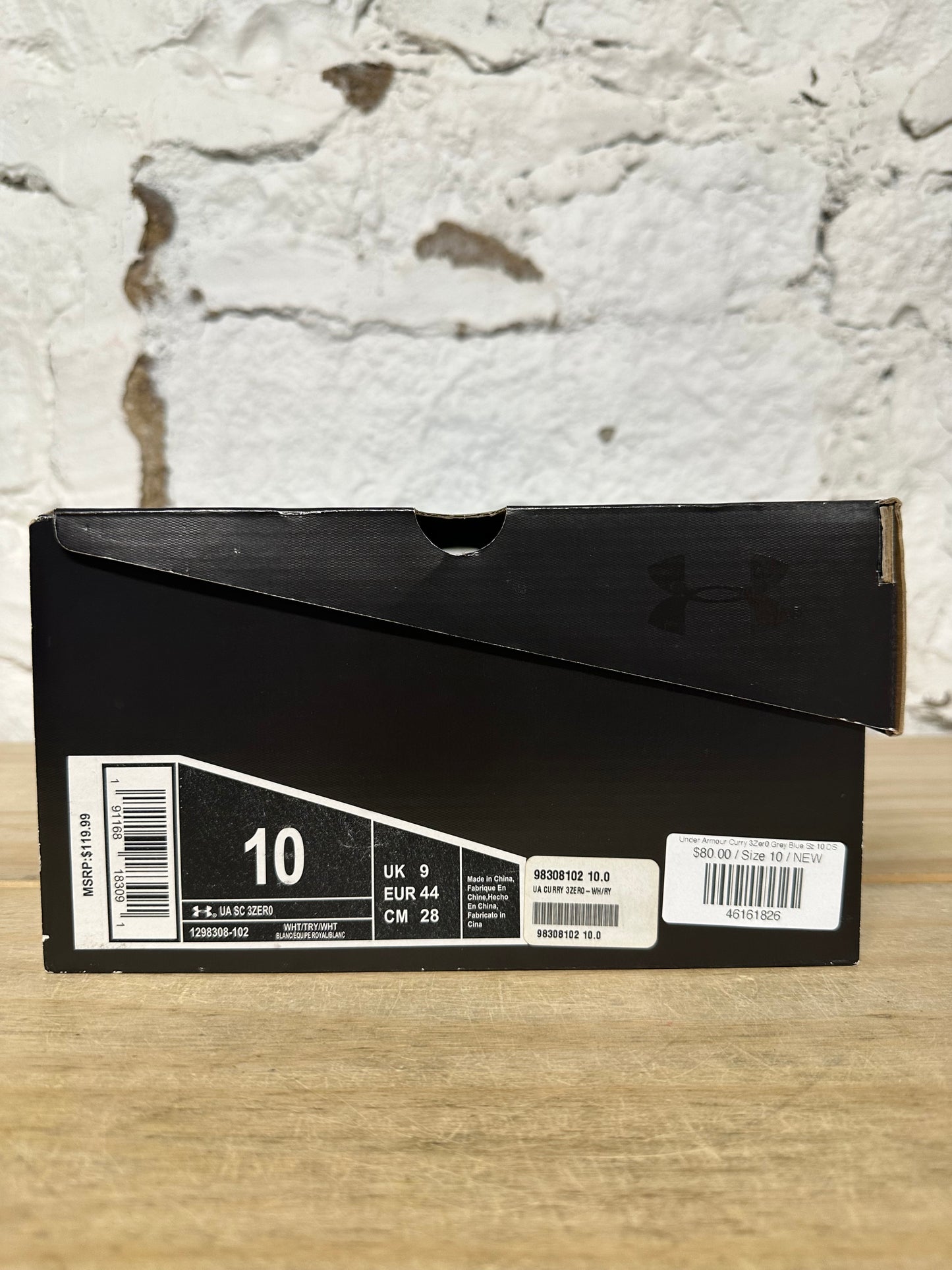 Under Armour Curry 3Zer0 Grey Blue Sz 10 DS