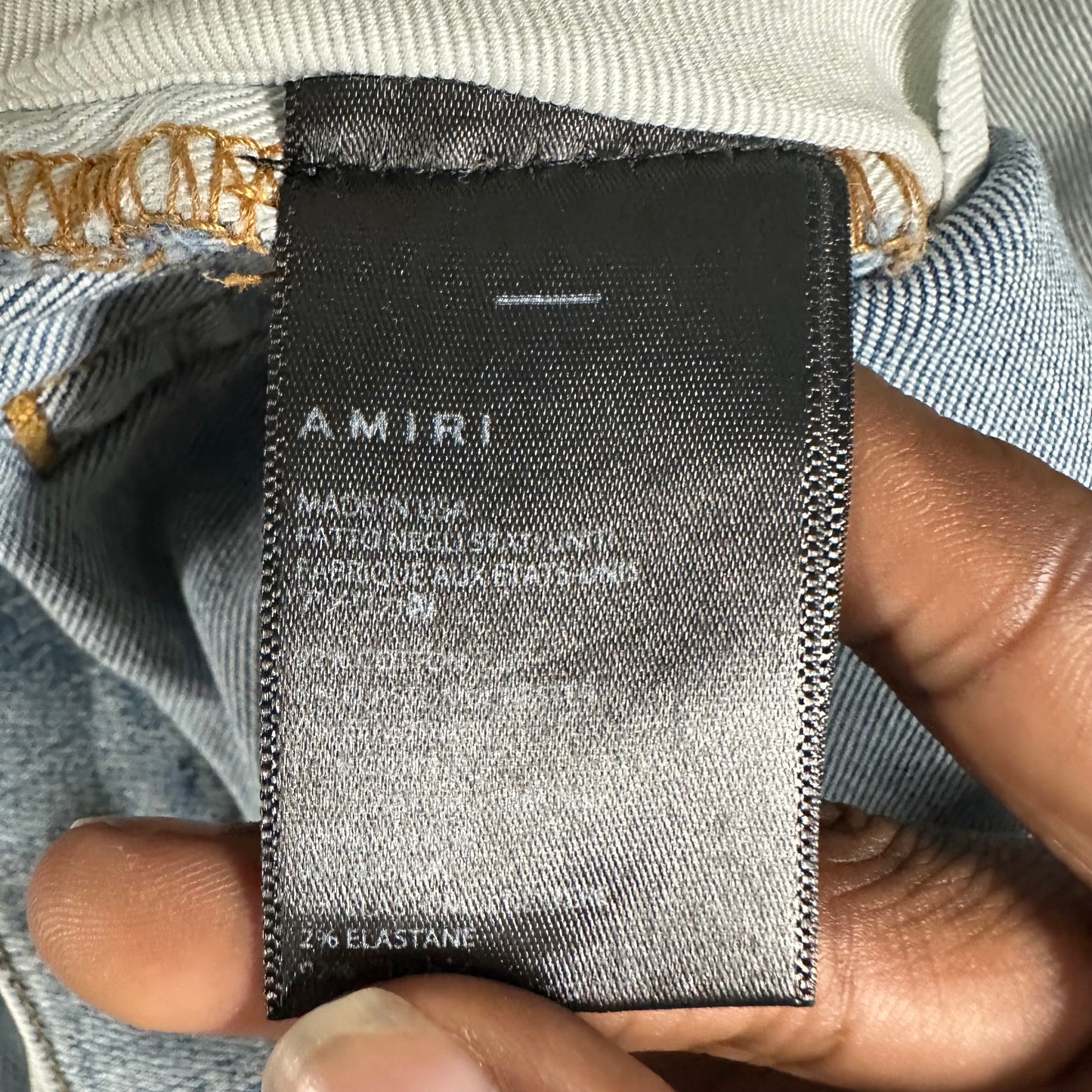 Amiri Multicolor Paisley Patches Washed Blue Denim Jeans Sz 29