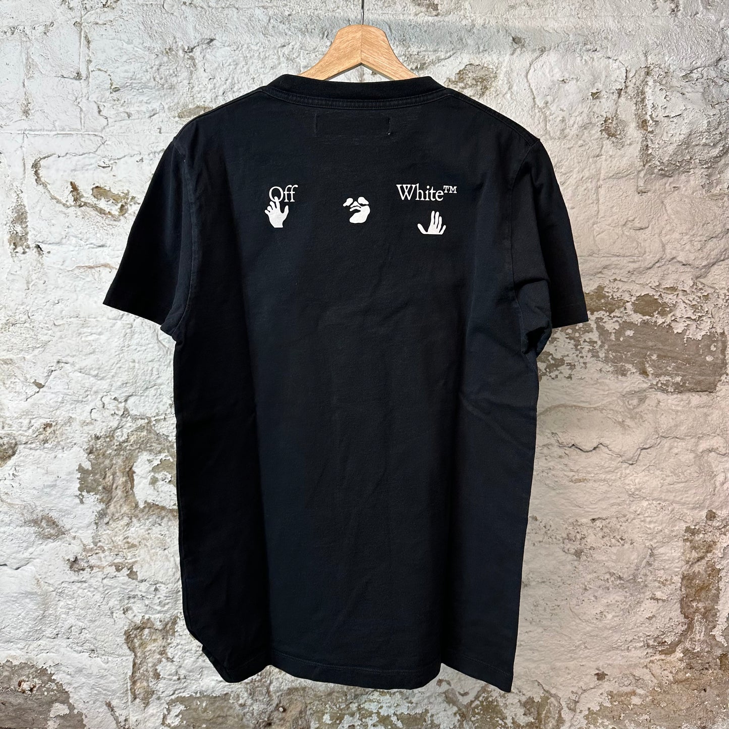 Off White Hand Logos T-shirt Black Sz M