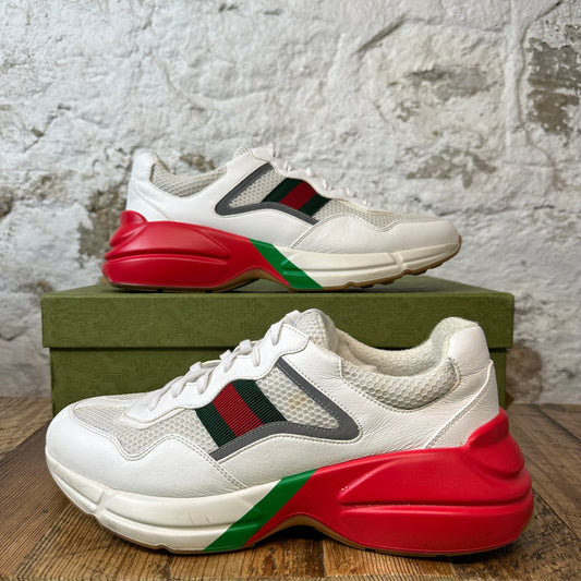 Gucci Rython White Red Green Sneaker Sz 10.5