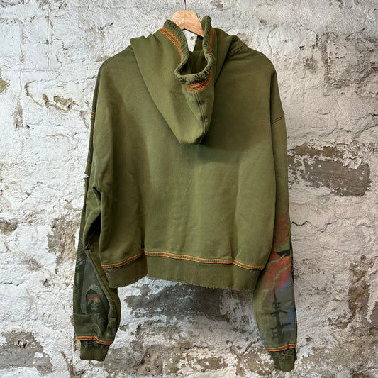 Vale Damned Big Zip Up Olive Hoodie