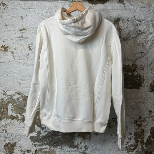 Dior Flower Embroidered Spellout White Hoodie Sz S