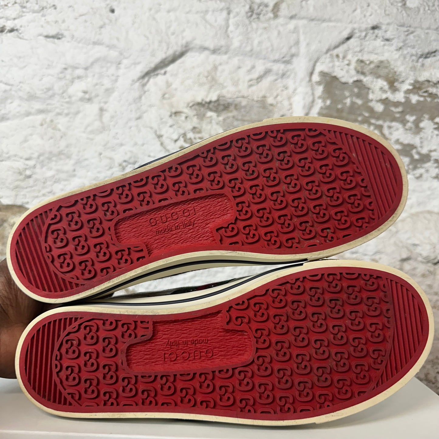 Gucci Tennis 1977 Brown Monogram Sneaker Sz 5 No Box