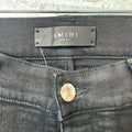 Amiri MX1 Black Leather Black Waxed Denim Jeans Sz 34