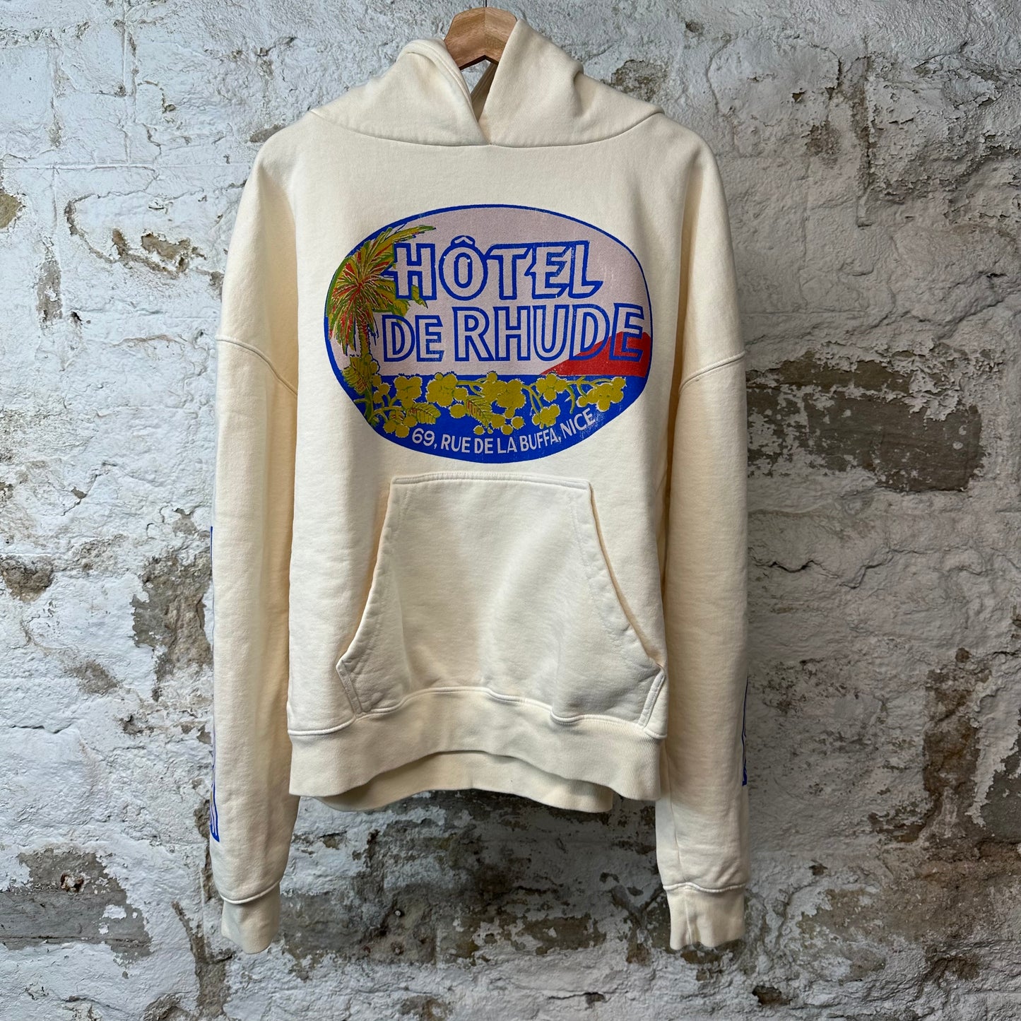 Rhude Hotel Rue Hoodie Cream Sz XL DS