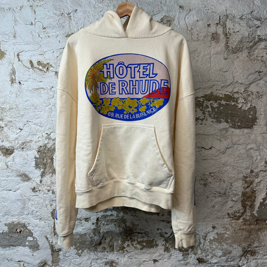 Rhude Hotel Rue Hoodie Cream Sz XL DS