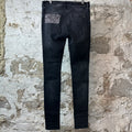 Amiri MX1 Grey Art Patch Black Denim Jeans Sz 33